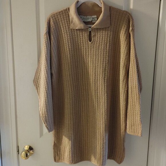 Vintage- Made in the U.S.A- Ribbed-Waffle Weave-Sweater - Picture 1 of 9